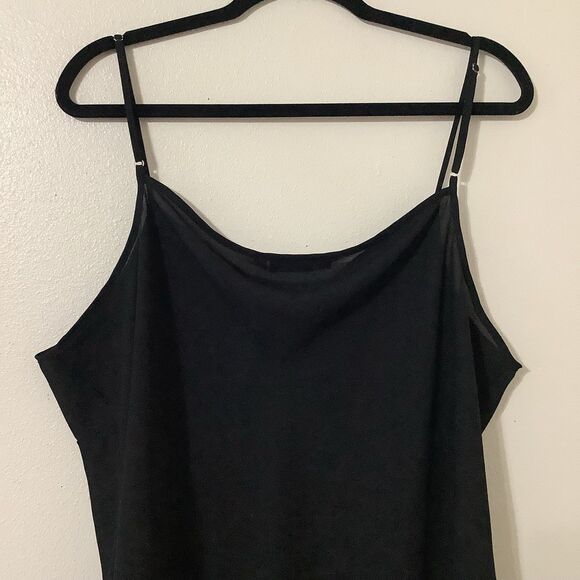 Vintage Y2K Black Sheer Flowy Minimalist Lightweight Summer Casual Camisole 3X - Picture 9 of 10